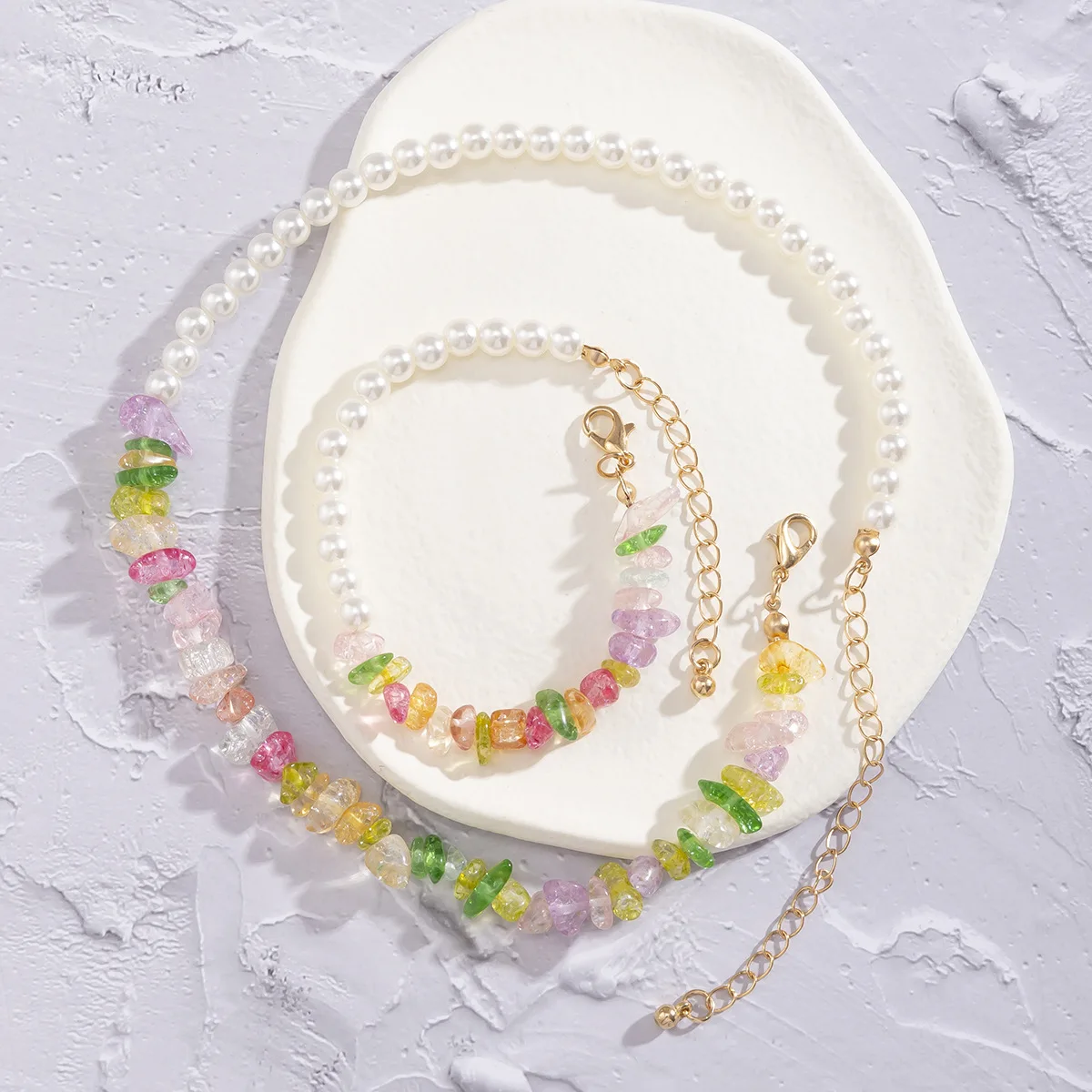 New Fashion Personality Stitching Beaded Colorful Short Braided Clavicle Chain Pearl Necklace for Women Girl Jewelry Gifts
New Fashion Personality Stitching Beaded Colorful Short Braided Clavicle Chain Pearl Necklace for Women Girl Jewelry Gifts
