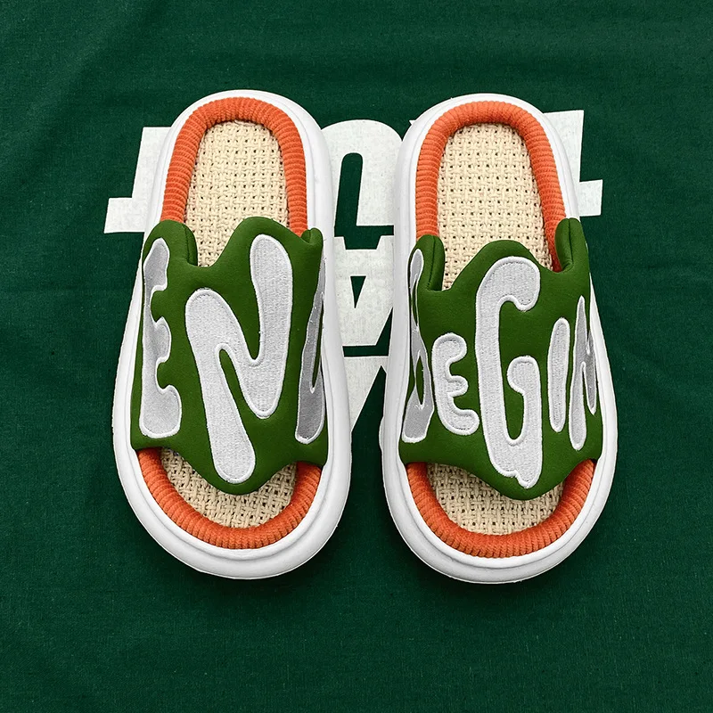 New Arrivals High quality Men Designer Slippers Fashion Letter Couple Platform Slides Men Indoor Non-slip Iinen Slippers Men
New Arrivals High quality Men Designer Slippers Fashion Letter Couple Platform Slides Men Indoor Non-slip Iinen Slippers Men