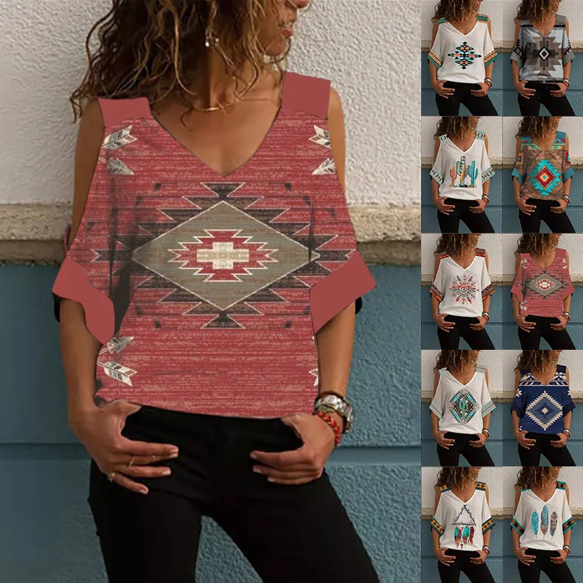 Women's New Loose Off-Shoulder Short Sleeve T-Shirt Summer V-Neck Retro Print Top 2022 Casual Pullover Women's Large Size Tops
Women's New Loose Off-Shoulder Short Sleeve T-Shirt Summer V-Neck Retro Print Top 2022 Casual Pullover Women's Large Size Tops