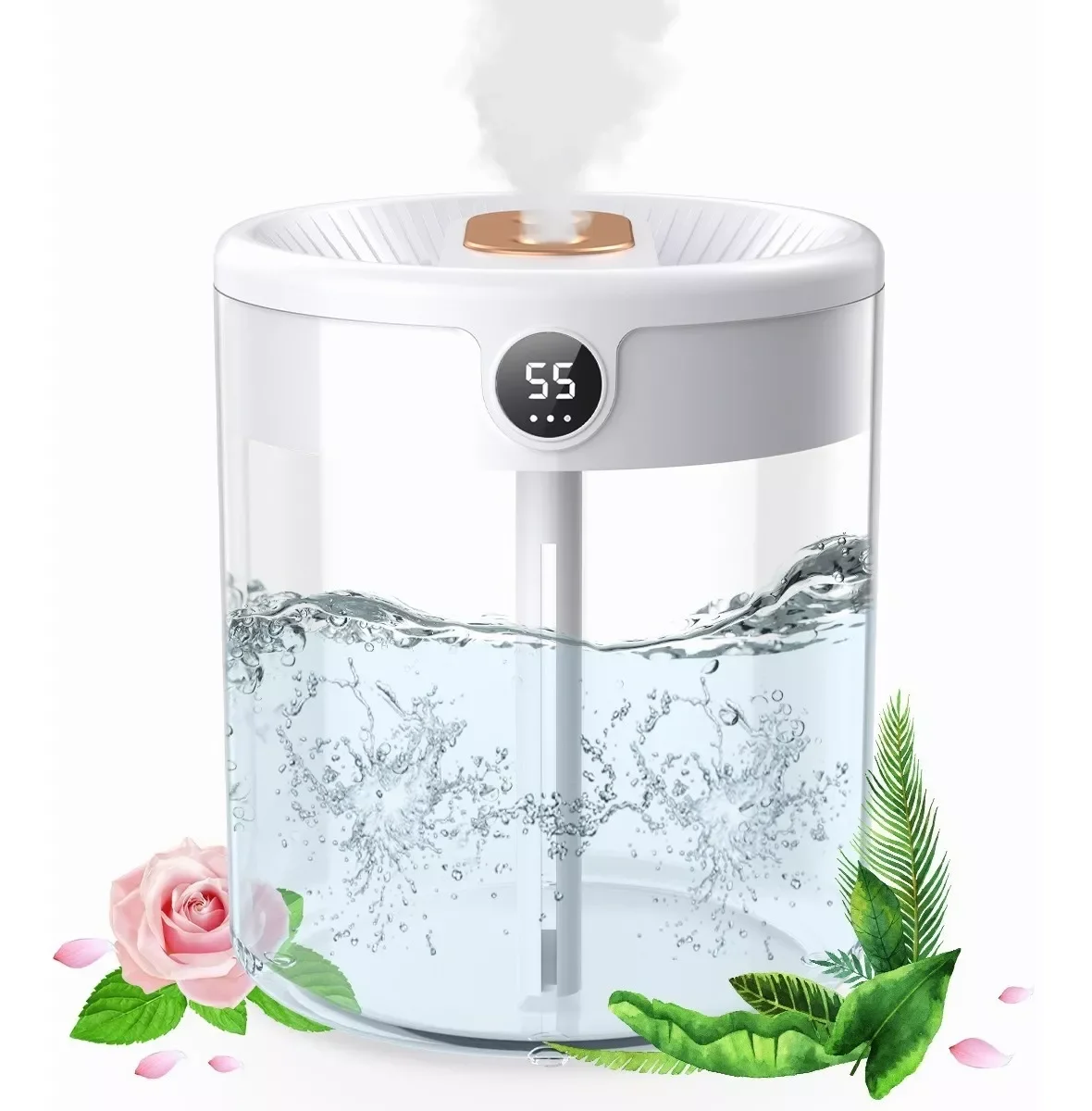 

Humidifiers for Bedroom 2L Cool Mist USB Portable Desk Humidifier Quiet Ultrasonic Humidifier with 2 Mist Modes Auto Shut-Off