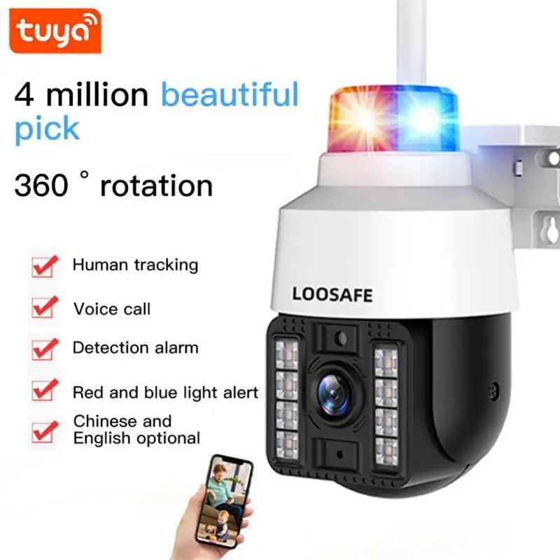 

Камера Наружного видеонаблюдения Tuya, 5 Мп, 4G, IP, Wi-Fi, 1080P, PTZ
