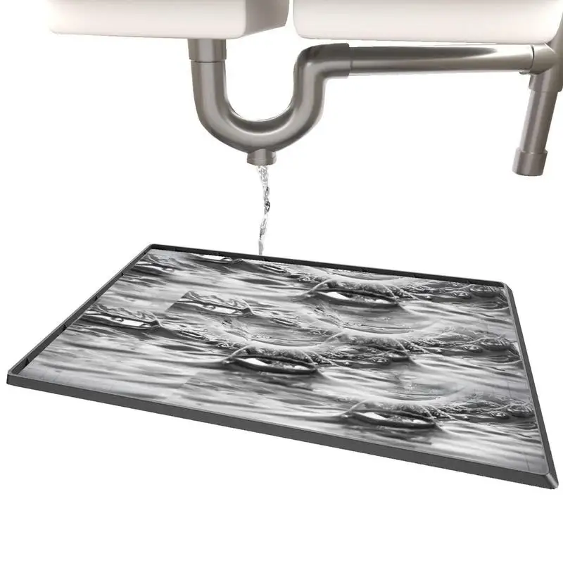 

Under Sink Mats Waterproof 34 X 22 Flexible Silicone Under Sink Tray For Drips Leaks And Spills 0.67 Height Holds Up To 2