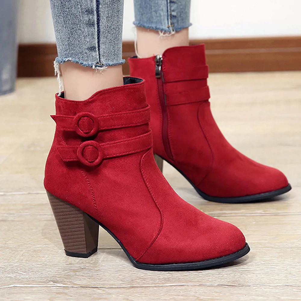New Red Boots Women Ankle Boots for Women High Heel Autumn Shoes Women Fashion Zipper Boots Size 43 Botas Mujer
New Red Boots Women Ankle Boots for Women High Heel Autumn Shoes Women Fashion Zipper Boots Size 43 Botas Mujer