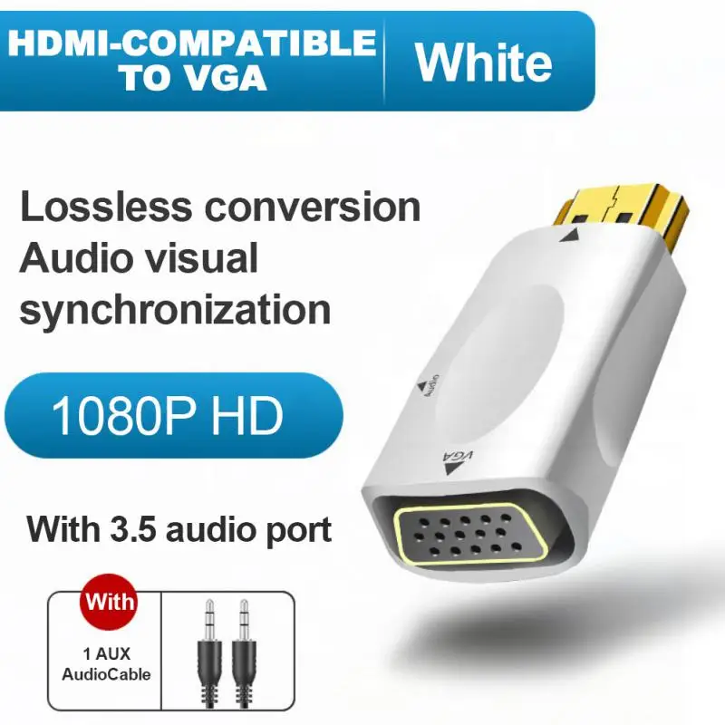 Hd 1080p Digital-to-analog Converter Male To Famale Converter Adapter Small 3.5 Mm Jack Audio Hdmi-compatible To Vga Cable
Hd 1080p Digital-to-analog Converter Male To Famale Converter Adapter Small 3.5 Mm Jack Audio Hdmi-compatible To Vga Cable