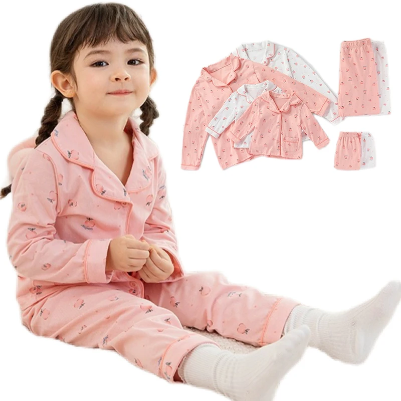 Kawaii Parent-Child Clothing Cute Girl Spring Autumn Pajama Set Cartoon Children Two-Piece Set Pure Cotton Home Clothes Leisure 
Kawaii Parent-Child Clothing Cute Girl Spring Autumn Pajama Set Cartoon Children Two-Piece Set Pure Cotton Home Clothes Leisure
