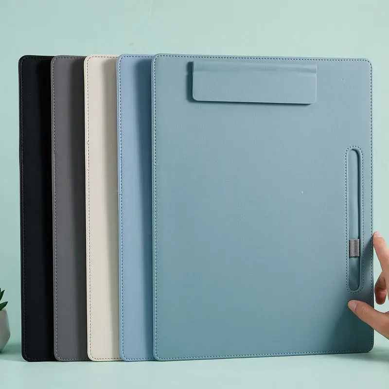A4 leather clipboard with pen insert magnetic buckle copy hard pad office student paper clipboard folder
A4 leather clipboard with pen insert magnetic buckle copy hard pad office student paper clipboard folder