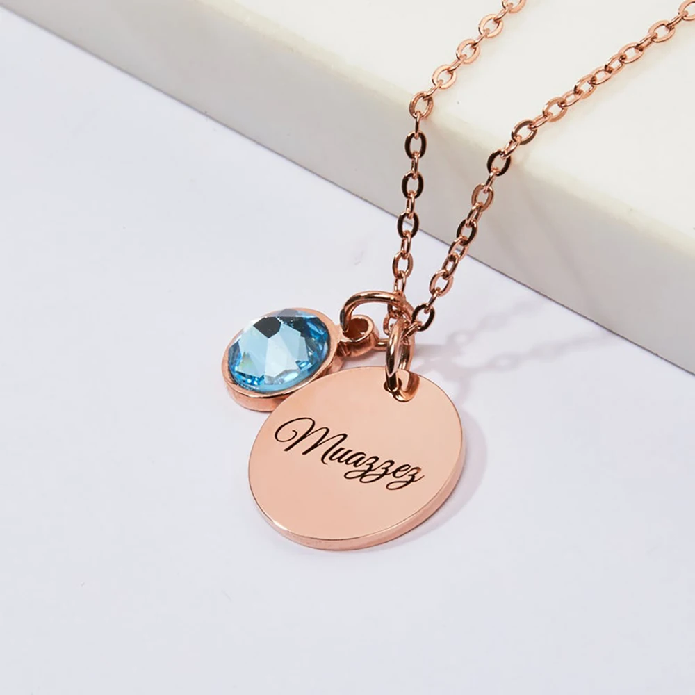 Personalized Stainless Steel Solid Round Engraved Name Band Birthstone Pendant Custom Necklace Holiday Gift
Personalized Stainless Steel Solid Round Engraved Name Band Birthstone Pendant Custom Necklace Holiday Gift
