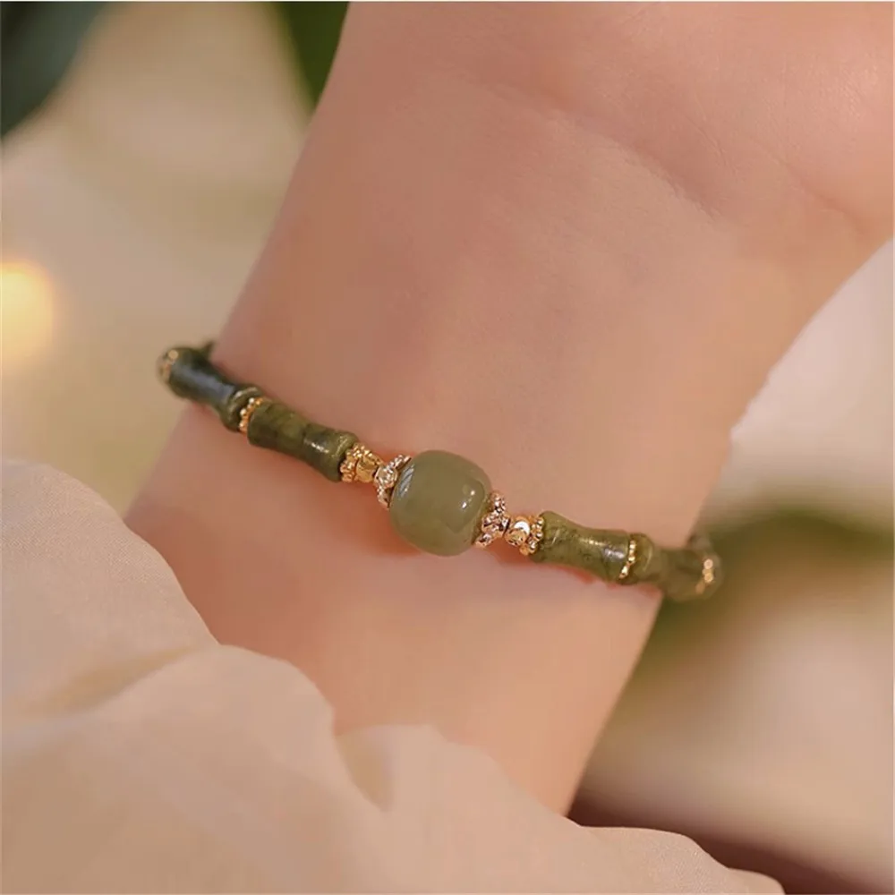 Ethnic Olive Jade Bamboo Shaped Beads Women Bracelet Natural Hetian Jade Fine Jewelry Ins Niche Design Romantic Fashion Gift
Ethnic Olive Jade Bamboo Shaped Beads Women Bracelet Natural Hetian Jade Fine Jewelry Ins Niche Design Romantic Fashion Gift