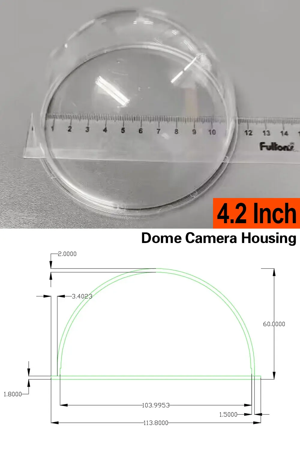 4.2 Inch Acrylic Indoor / Outdoor CCTV Replacement Clear Camera Dome Housing For Dahua huawei dome ptz camera
4.2 Inch Acrylic Indoor / Outdoor CCTV Replacement Clear Camera Dome Housing For Dahua huawei dome ptz camera