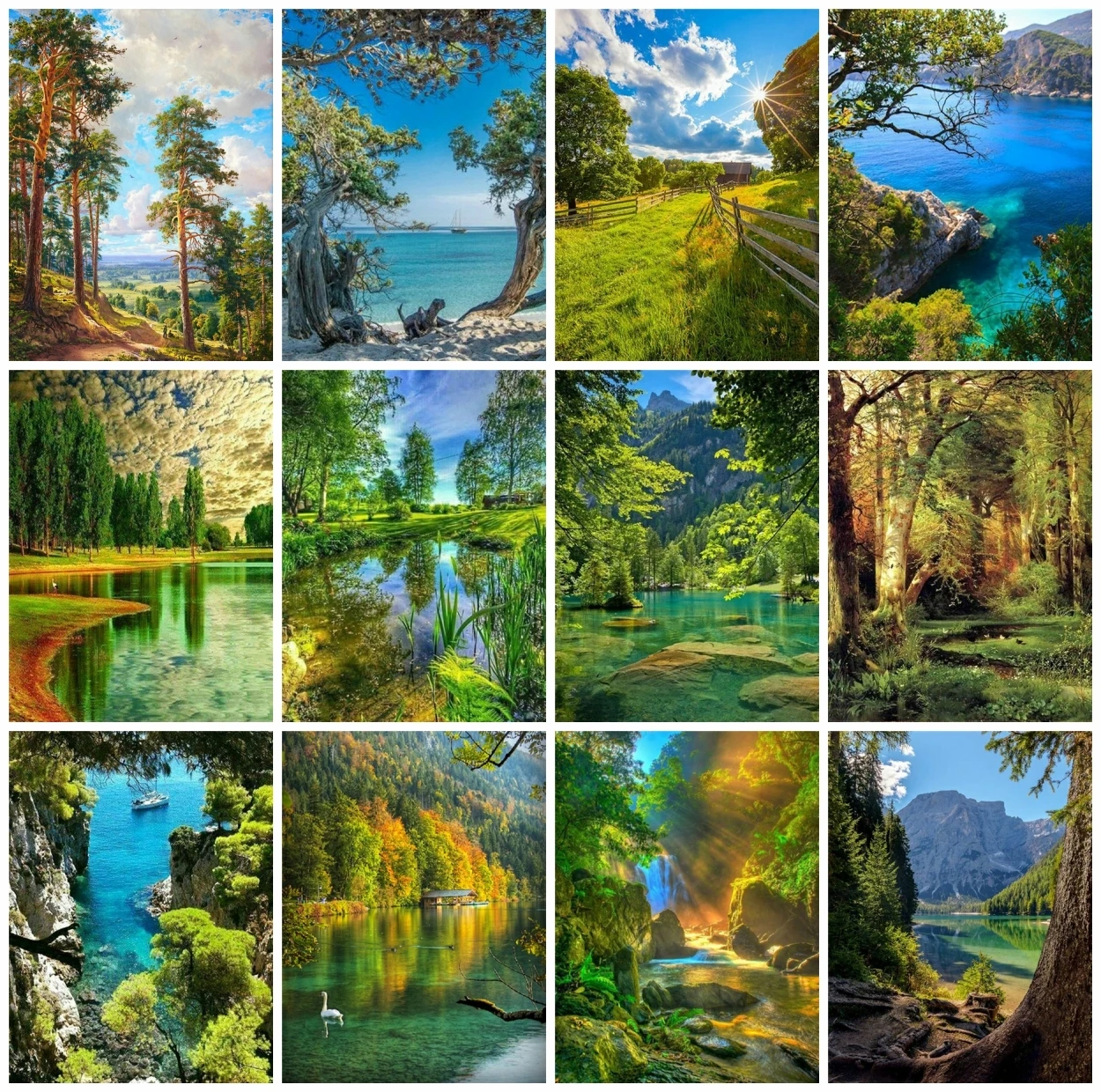 AZQSD Full Square Diamond Painting Tree Forest Lake Cross Stitch Rhinestones Diamond Embroidery Landscape Mosaic Home Decor Gift
AZQSD Full Square Diamond Painting Tree Forest Lake Cross Stitch Rhinestones Diamond Embroidery Landscape Mosaic Home Decor Gift