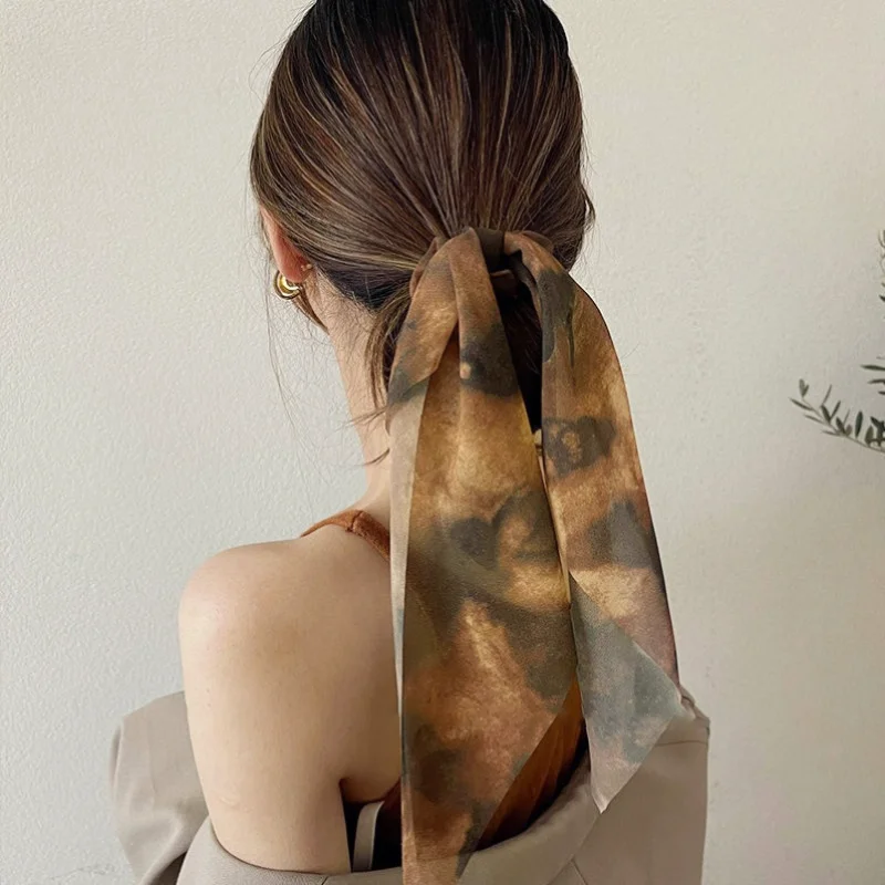 Fashion Print Bow Satin Long Ribbon Ponytail Scarf Hair Tie Scrunchies Women Girls Elastic Hair Bands Hair Accessories
Fashion Print Bow Satin Long Ribbon Ponytail Scarf Hair Tie Scrunchies Women Girls Elastic Hair Bands Hair Accessories