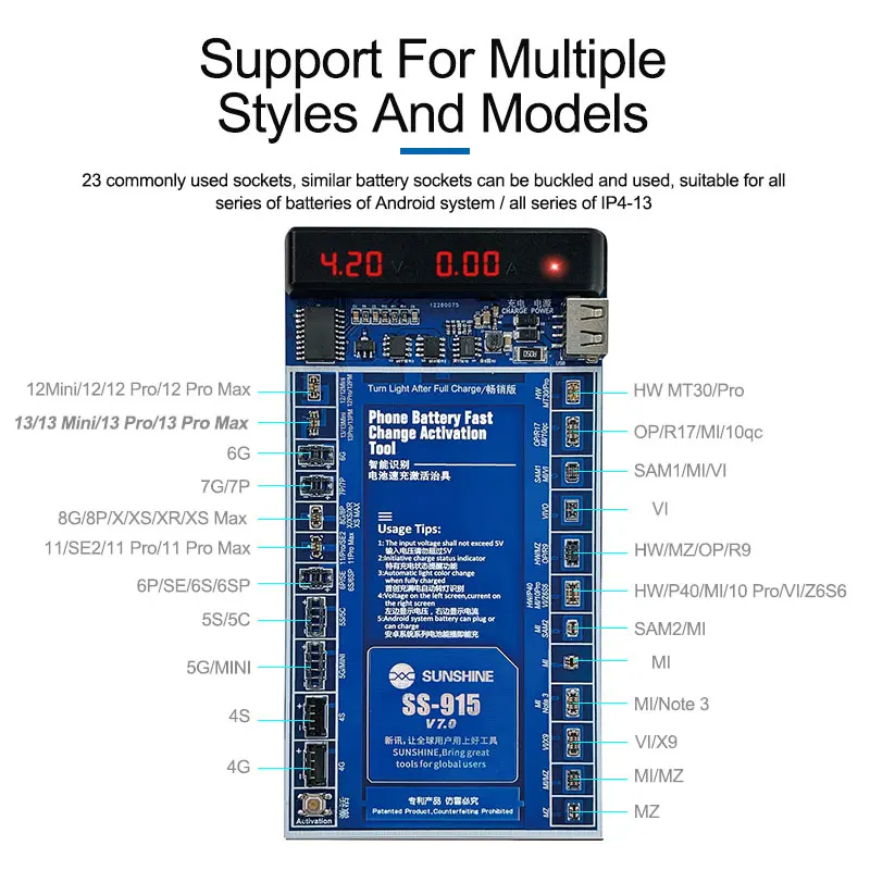 SUNSHINE SS-915 V7.0 универсальная аккумуляторная батарея для iphone 4-13PROMAX для Huawei Android, зарядное устройство для телефона 2A
SUNSHINE SS-915 V7.0 универсальная аккумуляторная батарея для iphone 4-13PROMAX для Huawei Android, зарядное устройство для телефона 2A