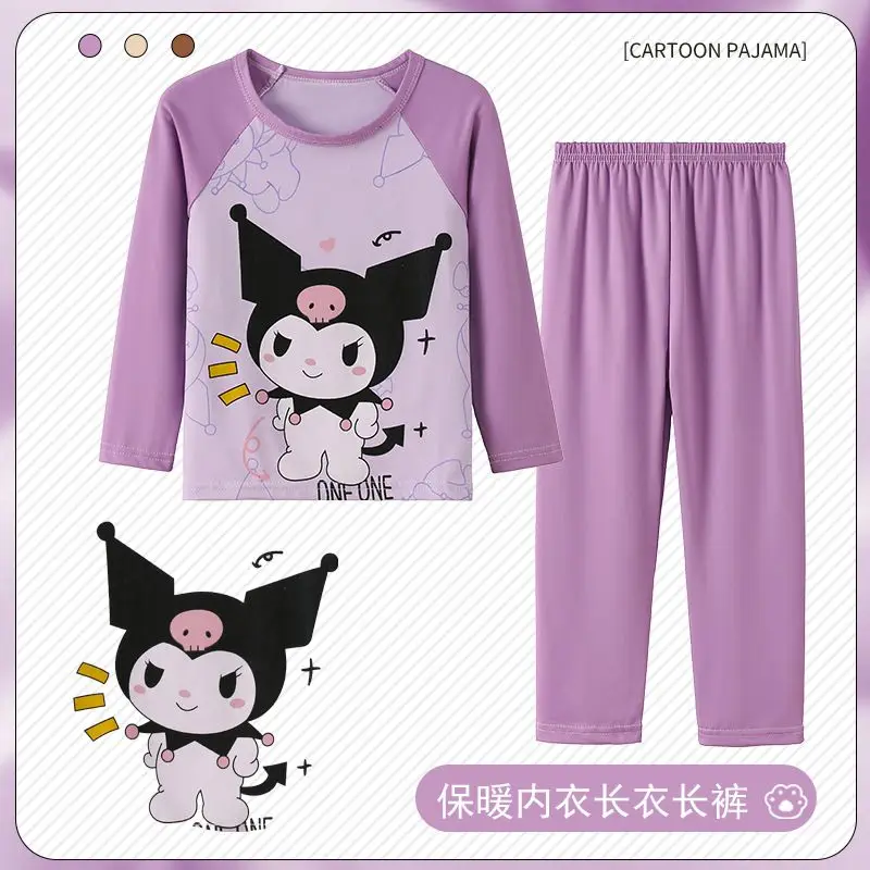Пижамный костюм Sanrio Kuromi детский, домашний пижамный комплект с длинным рукавом, из чистого хлопка, удобная мультяшная кавайная аниме-фигурка 23
Пижамный костюм Sanrio Kuromi детский, домашний пижамный комплект с длинным рукавом, из чистого хлопка, удобная мультяшная кавайная аниме-фигурка 23