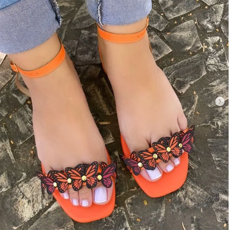 2022 Summer Women's Sandals PU Ankle Buckle Applique Butterfly Open Toe One-Line Buckle Fashion New Comfortable Flat Sandals
2022 Summer Women's Sandals PU Ankle Buckle Applique Butterfly Open Toe One-Line Buckle Fashion New Comfortable Flat Sandals