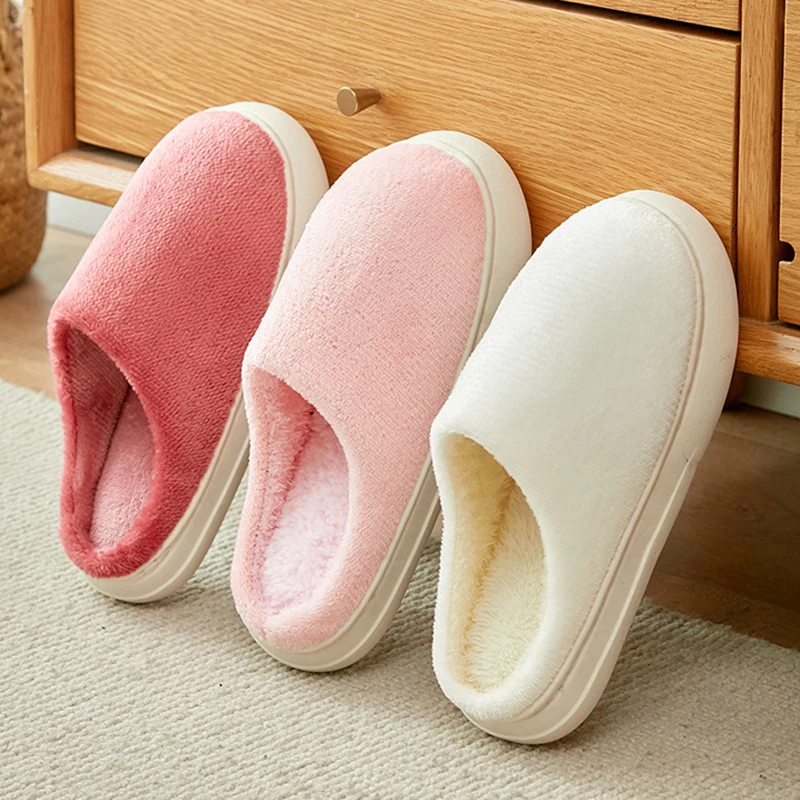 Winter Thicken Warm Plush Home Slippers Women Thick Sole Solid Color Indoor Couple Cotton Shoes Soft Comfy Fuzzy Slippers Woman 
Winter Thicken Warm Plush Home Slippers Women Thick Sole Solid Color Indoor Couple Cotton Shoes Soft Comfy Fuzzy Slippers Woman