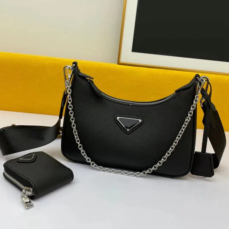 

Three in One Underarm Bag Hobo Crescent Handbag Nylon Canvas Versatile Chain wrap Single Shoulder Oblique Straddle knapsack