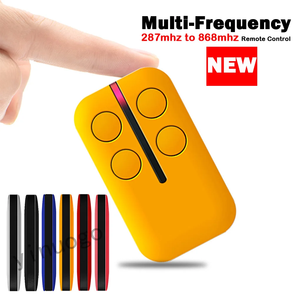 New Remote Control 287mhz-868mhz Multi-frequency Garage Door Remote Control 433MHz 868MHz Handheld Wireless Transmitter Key Fob
New Remote Control 287mhz-868mhz Multi-frequency Garage Door Remote Control 433MHz 868MHz Handheld Wireless Transmitter Key Fob