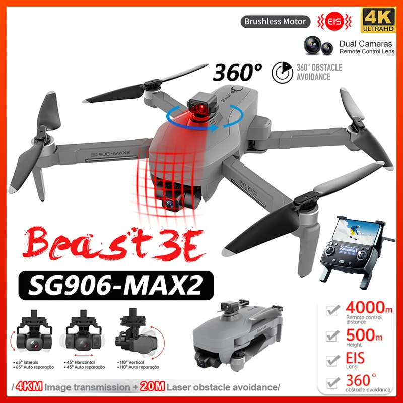 NEW SG906 MAX2/SG906 Max Drone 4K Professional HD Camera Laser Obstacle Avoidance 3-Axis Gimbal 5G WiFi Dron FPV RC Quadcopter
NEW SG906 MAX2/SG906 Max Drone 4K Professional HD Camera Laser Obstacle Avoidance 3-Axis Gimbal 5G WiFi Dron FPV RC Quadcopter