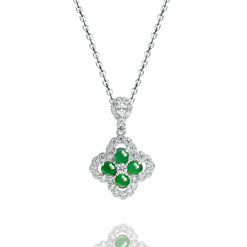 Burmese Jade Clover Pendant Green Man Designer Jewelry Gift Jadeite 925 Silver Luxury Necklace Natural Emerald Stone
Burmese Jade Clover Pendant Green Man Designer Jewelry Gift Jadeite 925 Silver Luxury Necklace Natural Emerald Stone