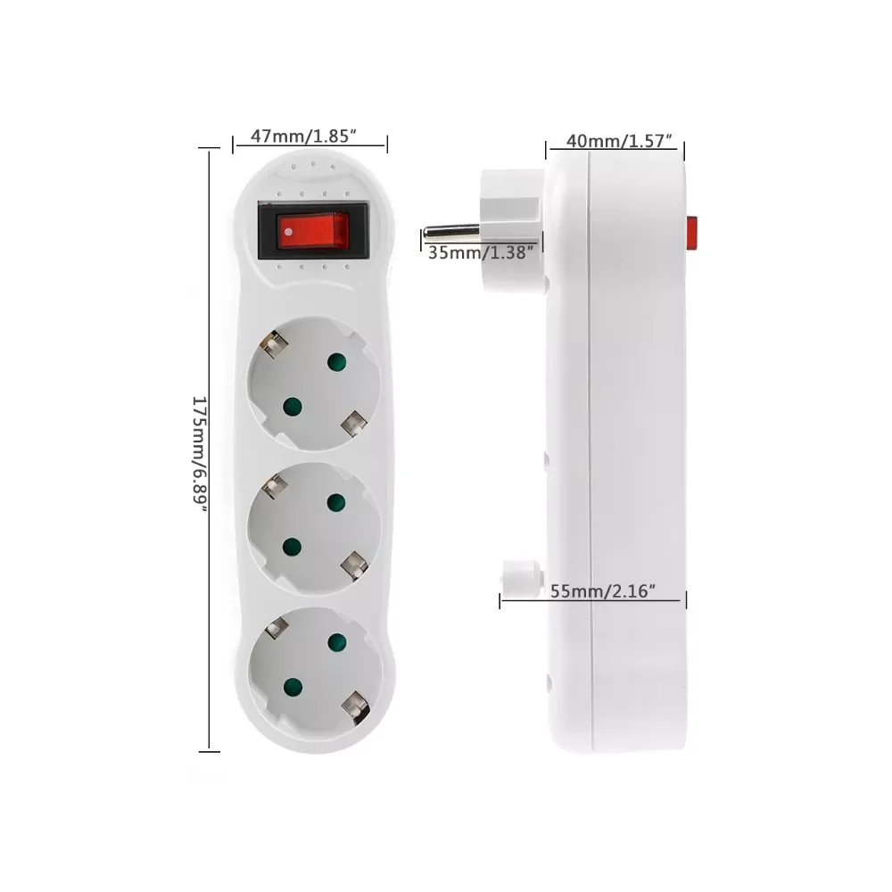 Dual USB EU Power Strip EU Standard Conversion Socket Wireless Socket 16A/250V German Style Plug 1 TO 3 Way Power Adapter Plug
Dual USB EU Power Strip EU Standard Conversion Socket Wireless Socket 16A/250V German Style Plug 1 TO 3 Way Power Adapter Plug
