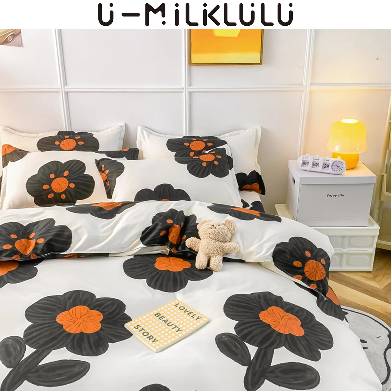 Flower Pattern Blank and White Bedding Set Sheet Set Single Double Queen King Size Elastic Pillowcase Bed Comforters Duvet Cover
Flower Pattern Blank and White Bedding Set Sheet Set Single Double Queen King Size Elastic Pillowcase Bed Comforters Duvet Cover