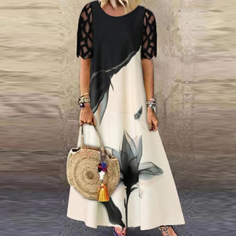 Women New Lace Half Sleeve Loose Floral Dress Autumn Harajuku Pullover A-Line Maxi Dress Retro Casual O-Neck Long Dress Vestidos
Women New Lace Half Sleeve Loose Floral Dress Autumn Harajuku Pullover A-Line Maxi Dress Retro Casual O-Neck Long Dress Vestidos