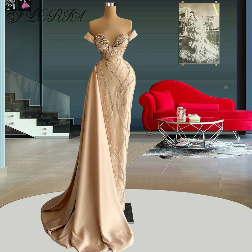 Sexy Champagne Evening Dress Off Shoulder Sweetheart Strapless Beading African Party Gowns Prom Dresses 2022 Vestidos De Noite
Sexy Champagne Evening Dress Off Shoulder Sweetheart Strapless Beading African Party Gowns Prom Dresses 2022 Vestidos De Noite