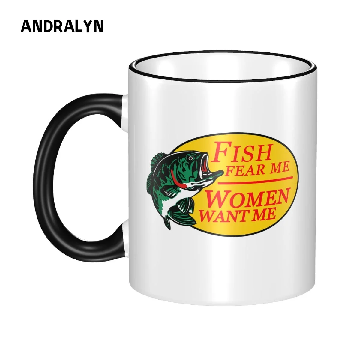 

Women Want Me Fish Fear Me Mug 330ml 2023 Funny Ceramic Creative Coffee Mugs Christmas GIft Cup Stanley Cups