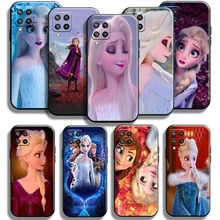 Disney Frozen Elsa Anna For Samsung Galaxy M12 Phone Case Black Shell Funda Cover Carcasa Full Protection Cases Soft Shockproof