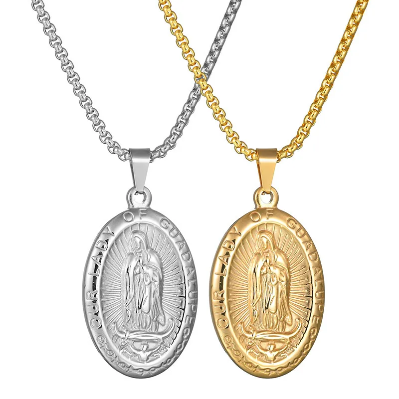 Stainless Steel Virgin Maria Medal Necklace For Women Gold/Silver Color Metal Virgin Mary Medalla Necklace Choker Religious
Stainless Steel Virgin Maria Medal Necklace For Women Gold/Silver Color Metal Virgin Mary Medalla Necklace Choker Religious
