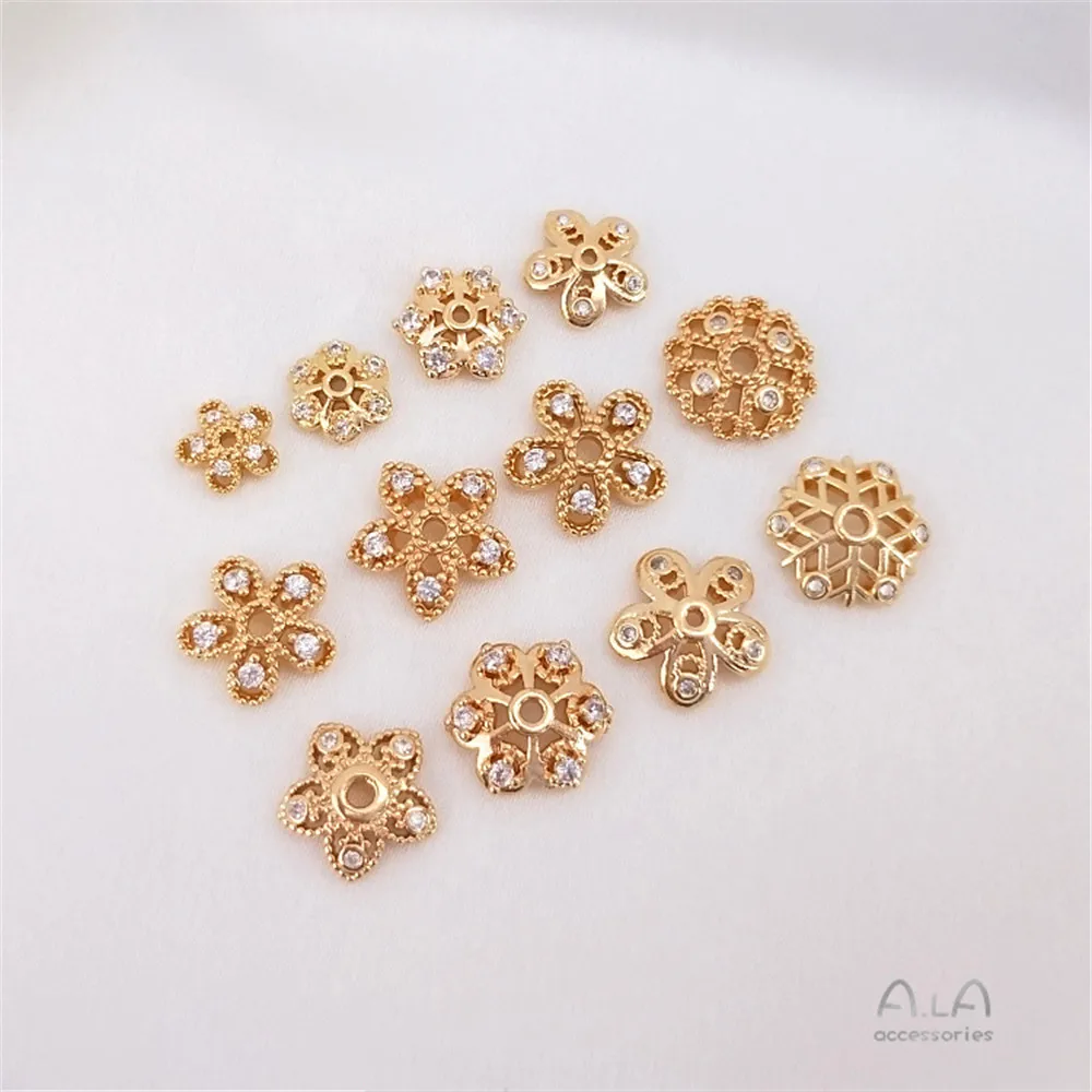 14K Gold Filled Plated Inlaid zircon flower bracket Snowflake bracket handmade DIY bracelet hand bead bracket cap accessories
14K Gold Filled Plated Inlaid zircon flower bracket Snowflake bracket handmade DIY bracelet hand bead bracket cap accessories