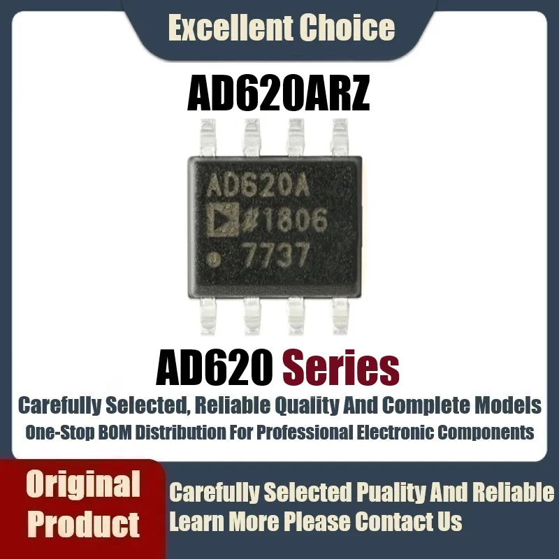 5Pcs/Lot Original Genuine SMD AD620ARZ AD620A AD620 Package SOP-8 Instrument Amplification Chip
5Pcs/Lot Original Genuine SMD AD620ARZ AD620A AD620 Package SOP-8 Instrument Amplification Chip