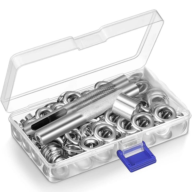 12Mm Grommet Tool Kit, 100 Sets Grommets Eyelets Punch Kit, Tarpaulin Repair Kit, For Fabric Curtains Leather Shoes Bag
12Mm Grommet Tool Kit, 100 Sets Grommets Eyelets Punch Kit, Tarpaulin Repair Kit, For Fabric Curtains Leather Shoes Bag