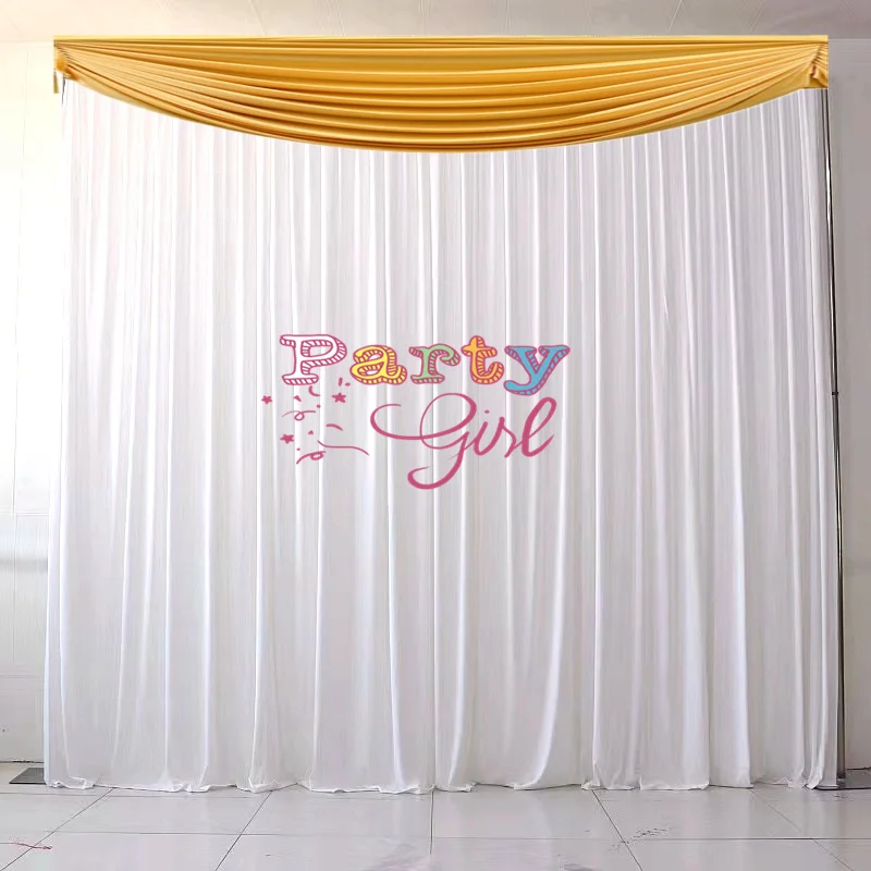 

3x3m Top Swag Drapery Ice Silk Wedding Backdrop Curtain Stage Background Photo Booth Event Banquet Party Decoration