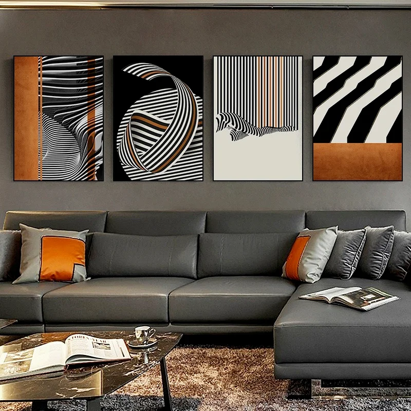 Modern Abstract Black and White Line Poster Picture Geometric Gold Foil Orange Living Room Bedroom Home Decoration Painting
Modern Abstract Black and White Line Poster Picture Geometric Gold Foil Orange Living Room Bedroom Home Decoration Painting