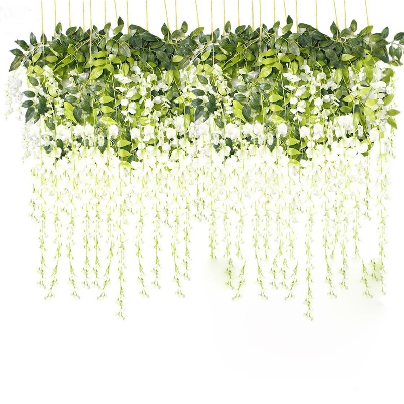 24PCS White Silk Artificial Wisteria Vine Flowers Wedding Dinner Venue Layout Simulation Hanging Flower Bouquet Background Decor
24PCS White Silk Artificial Wisteria Vine Flowers Wedding Dinner Venue Layout Simulation Hanging Flower Bouquet Background Decor