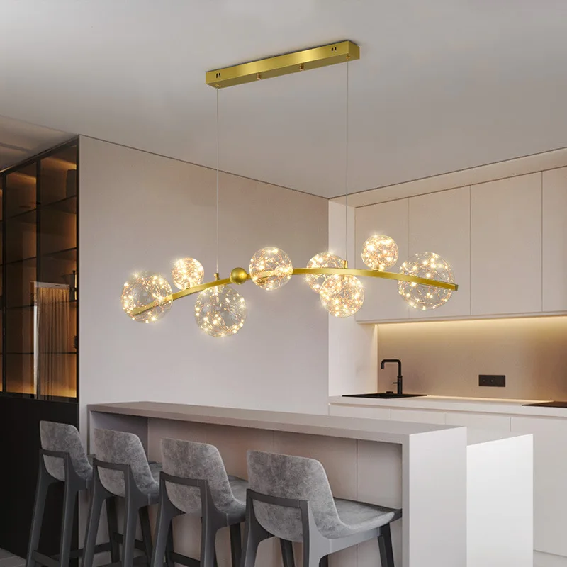 

Подвесная лампа для ресторана, спальни, гостиной, освещение для гостиницы в скандинавском стиле, креативное раннее внутреннее украшение, железный стеклянный шар