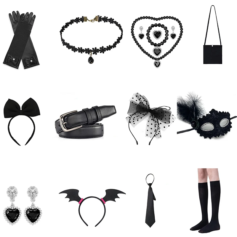 Girls Addams Halloween Cosplay Crown Headband FestivalParty Black Addams Dress Up Accessories Vampire Headwear Necklace Gloves
Girls Addams Halloween Cosplay Crown Headband FestivalParty Black Addams Dress Up Accessories Vampire Headwear Necklace Gloves