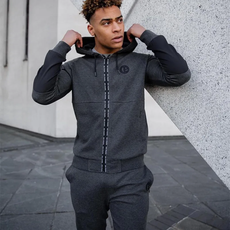 New autumn and winter hoodie male household sports fitness outdoor running matching color slim zipper coat
New autumn and winter hoodie male household sports fitness outdoor running matching color slim zipper coat
