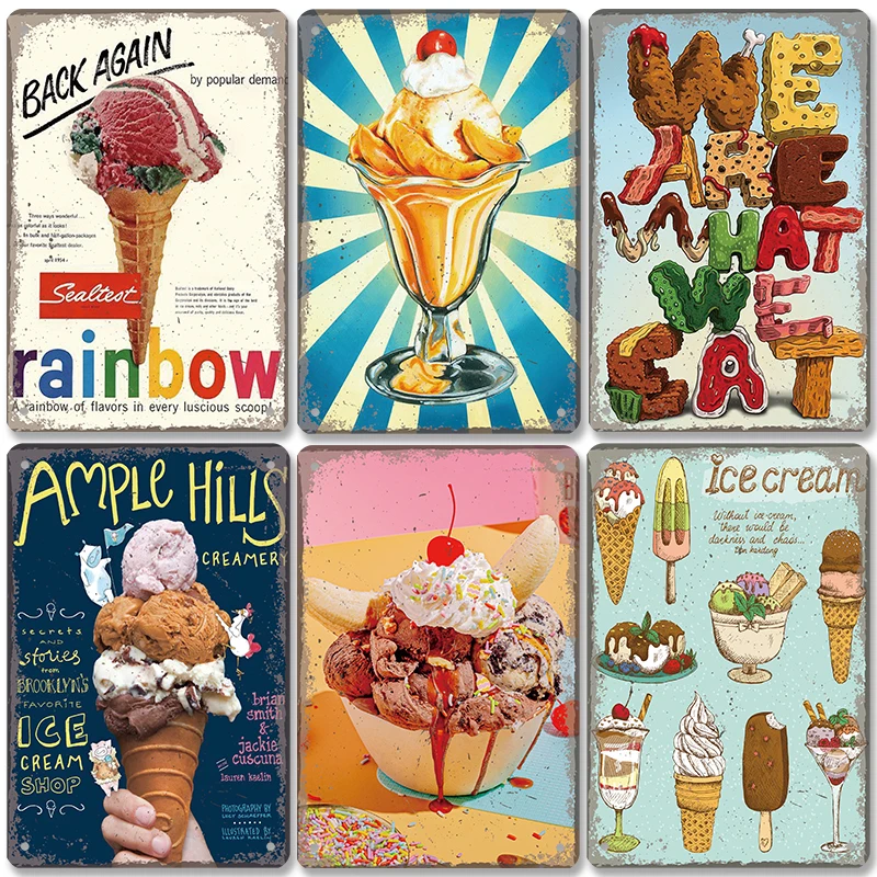 Summer Dessert Poster Vintage Metal Sign Ice Cream Cone Charlotte Metal Tin Plate Wall Decor for Cafe Shop Kitchen Living Room
Summer Dessert Poster Vintage Metal Sign Ice Cream Cone Charlotte Metal Tin Plate Wall Decor for Cafe Shop Kitchen Living Room