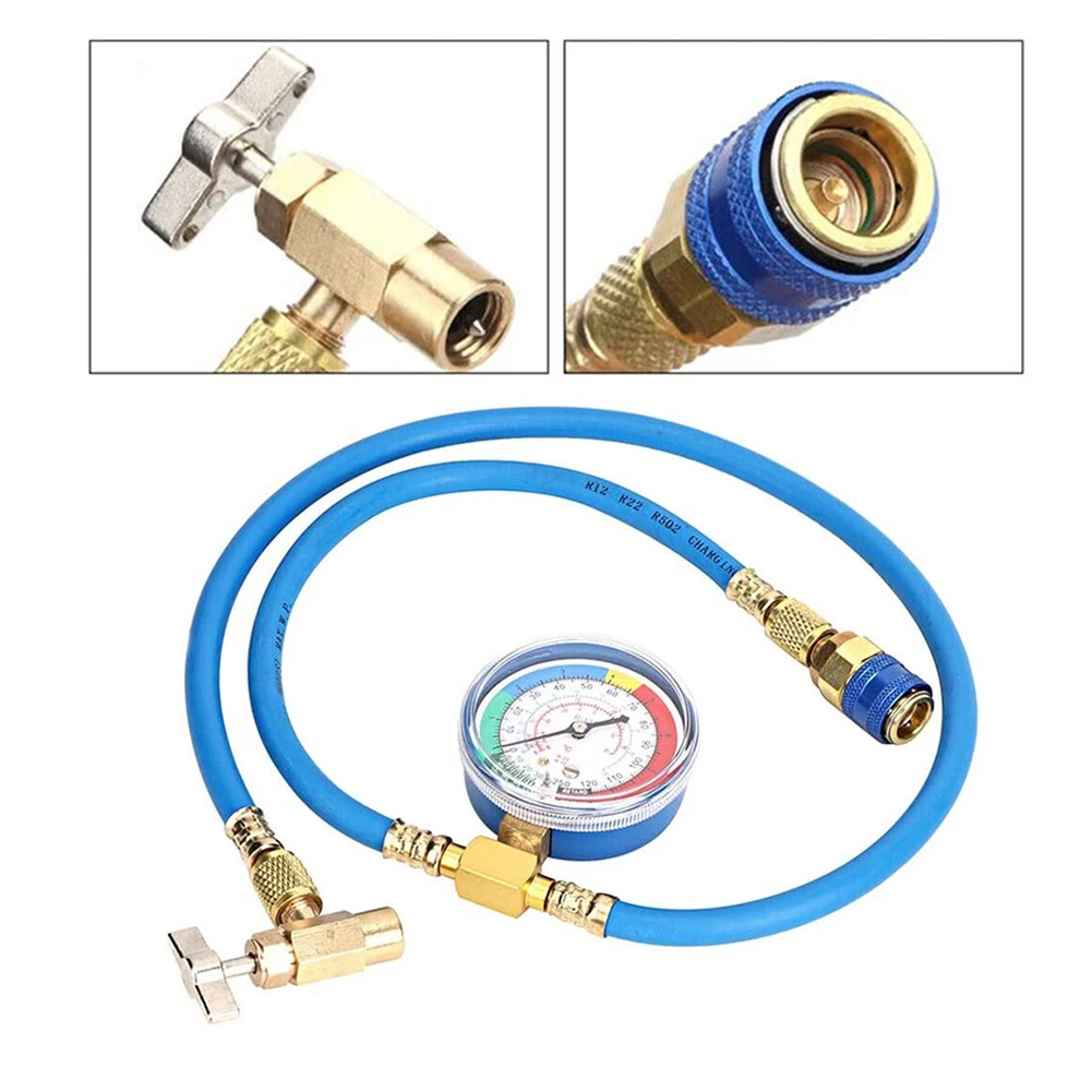 Durable Recharge Hose Universal W/ Pressure Gauge 1 Set 100*10*3cm 1set Accessories Air Conditioning Car Parts
Durable Recharge Hose Universal W/ Pressure Gauge 1 Set 100*10*3cm 1set Accessories Air Conditioning Car Parts