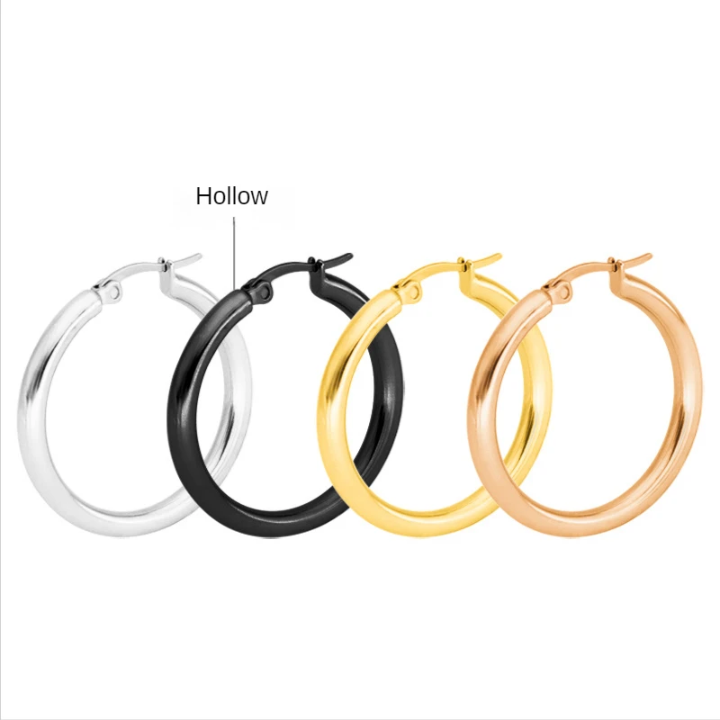 Fashion Korean Version of Simple Round Hollow Wire Earrings Titanium Ear Buckle Thick New Earrings Jewelry Women Explosions
Fashion Korean Version of Simple Round Hollow Wire Earrings Titanium Ear Buckle Thick New Earrings Jewelry Women Explosions