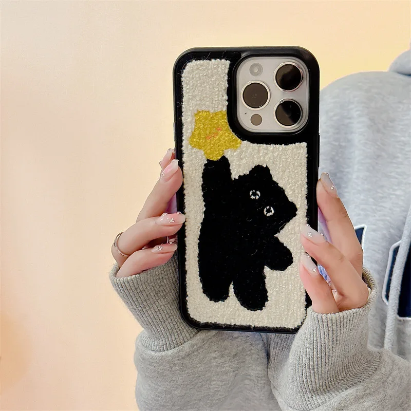 Winter Fashion Plush Cute Black Cat Phone Case For iPhone 14 13 Pro Max 12 11 14promax 13pro 14pro Warm Fluffy Cover Funda Women
Winter Fashion Plush Cute Black Cat Phone Case For iPhone 14 13 Pro Max 12 11 14promax 13pro 14pro Warm Fluffy Cover Funda Women