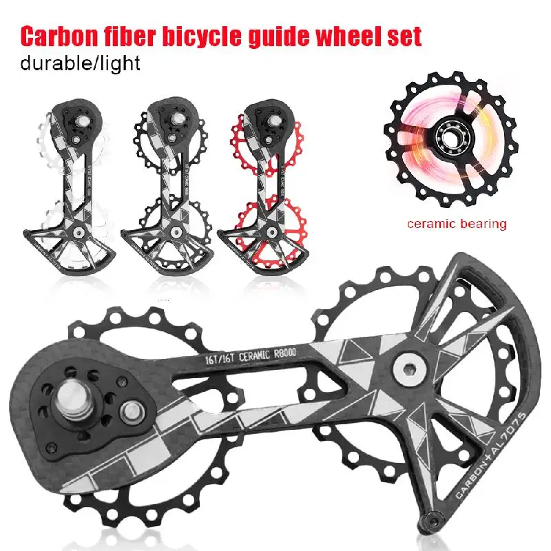 Bicycle Rear Derailleur Jockey Pulley Set for Shimano 8700RD 8800RD R800013T+18T Ceramic Bearing Carbon Fiber Guide Wheel HOT
Bicycle Rear Derailleur Jockey Pulley Set for Shimano 8700RD 8800RD R800013T+18T Ceramic Bearing Carbon Fiber Guide Wheel HOT