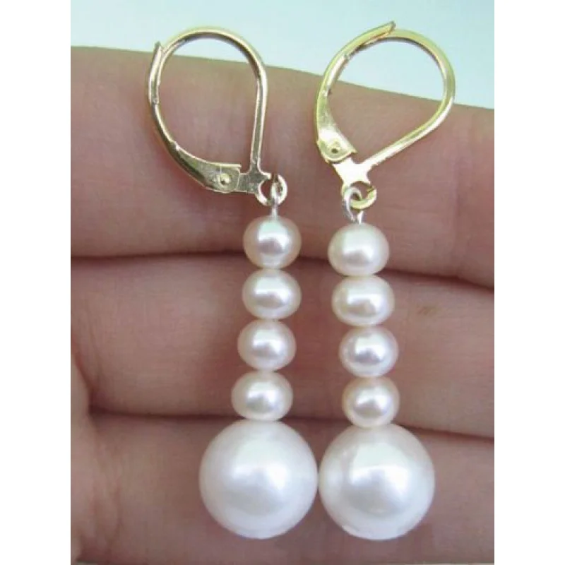 

Paire de boucles d'oreilles en perles blanches, AAA, 10-11MM, mer du sud, or 925, argent, DIY, livraison gratuite