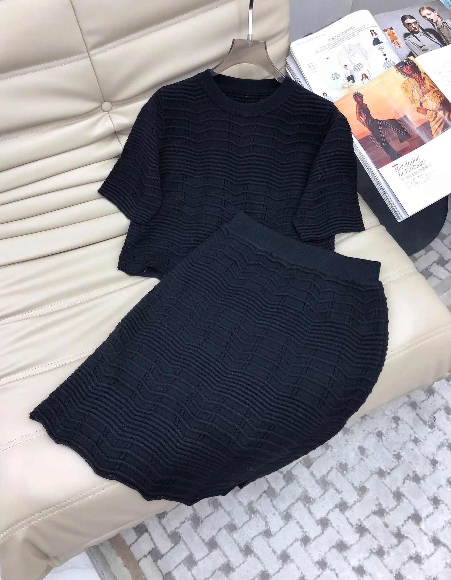 Женская ажурная юбка-свитер, облегающая юбка с круглым вырезом, весна-лето 2023 
Женская ажурная юбка-свитер, облегающая юбка с круглым вырезом, весна-лето 2023