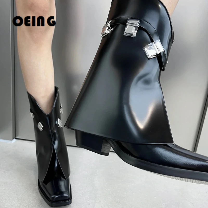 Женские лакированные кожаные рыцарские Ботинки, Ботильоны с квадратным носком на массивном блочном каблуке, женские короткие ботинки в бри... 
Женские лакированные кожаные рыцарские Ботинки, Ботильоны с квадратным носком на массивном блочном каблуке, женские короткие ботинки в бри...