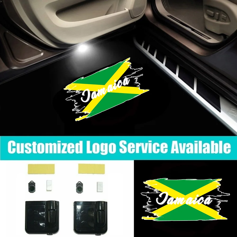 2pcs LED Car Door Jamaica Flag Logo Courtesy Ghost Shadow Laser Projector Welcome Lights Accesorios
2pcs LED Car Door Jamaica Flag Logo Courtesy Ghost Shadow Laser Projector Welcome Lights Accesorios