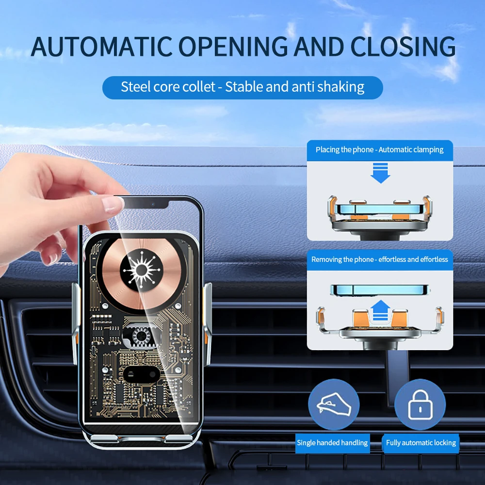 Автомобильное беспроводное зарядное устройство, автомобильный держатель для телефона для iPhone 14 13 12 Samsung Xiaomi, инфракрасная Индукционная подставка для быстрой зарядки 
Автомобильное беспроводное зарядное устройство, автомобильный держатель для телефона для iPhone 14 13 12 Samsung Xiaomi, инфракрасная Индукционная подставка для быстрой зарядки