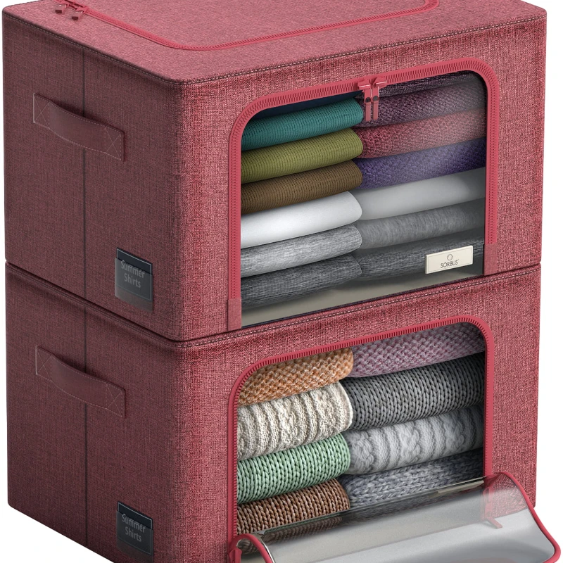 Storage Bins Boxes, Foldable Stackable Container Organizer Basket Set with Large Clear Window & Carry Handles, Great for Comfort
Storage Bins Boxes, Foldable Stackable Container Organizer Basket Set with Large Clear Window & Carry Handles, Great for Comfort